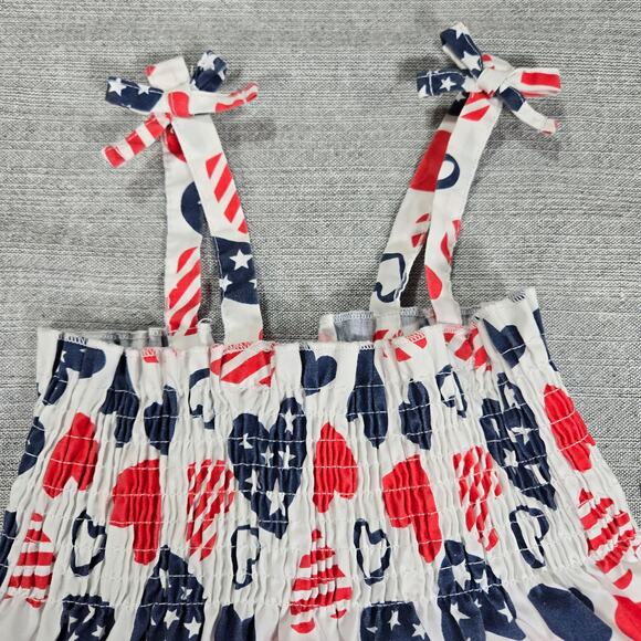 Madison Layne Sz 3T Toddler Girl Patriotic Heart Dress Smocked Spring Summer EUC - Picture 3 of 6